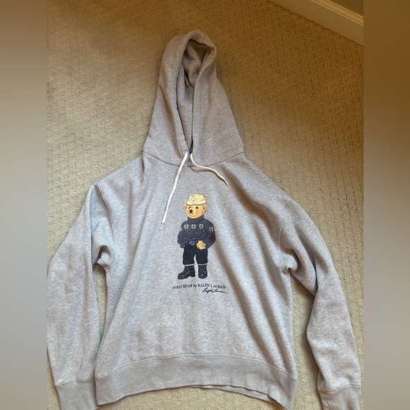 Polo by Ralph Lauren - Gray Hoodie with Bear Graphic - Picture 1 of 4